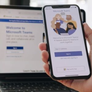 MS Teams phone and laptop